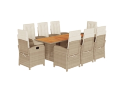 Garden Dining Set, Garden Dining Sets Vidaxl Bege Rattan / Vime (n/a)