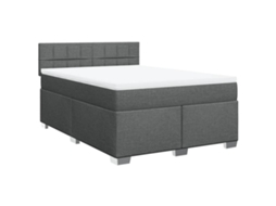 Maison Exclusive - Cama Com Molas/colchão 140x190 Cm Tecido Cinzento-escuro