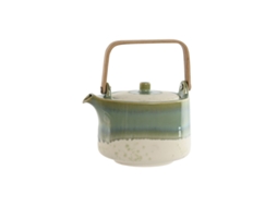 Bule Home Esprit Branco Verde Bambu Porcelana 1 L