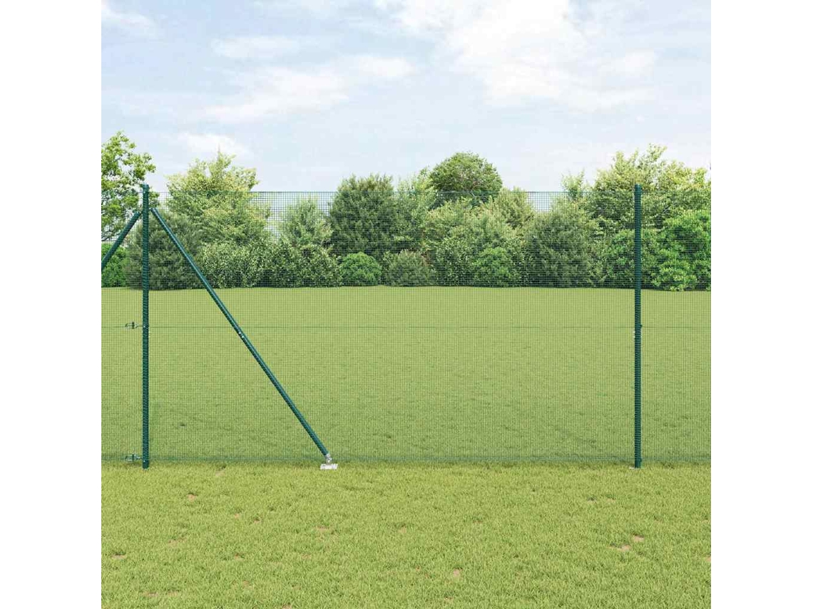 Vidaxl Cerca De Arame Soldado Com Espinhos 50 X 1,5 M Verde Malha