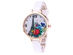 Relógio de Pulso Feminino Casual Elegante de Quartzo Moda Branco Presente