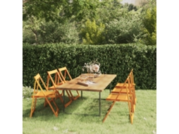 Vidaxl Cadeiras De Jardim Dobráveis 6 Pcs Madeira De Acácia Maciça