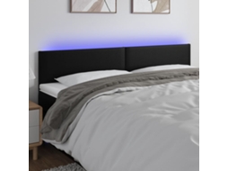 Cabecero con LED Piel Sintética 180x5x78/88 cm Negro