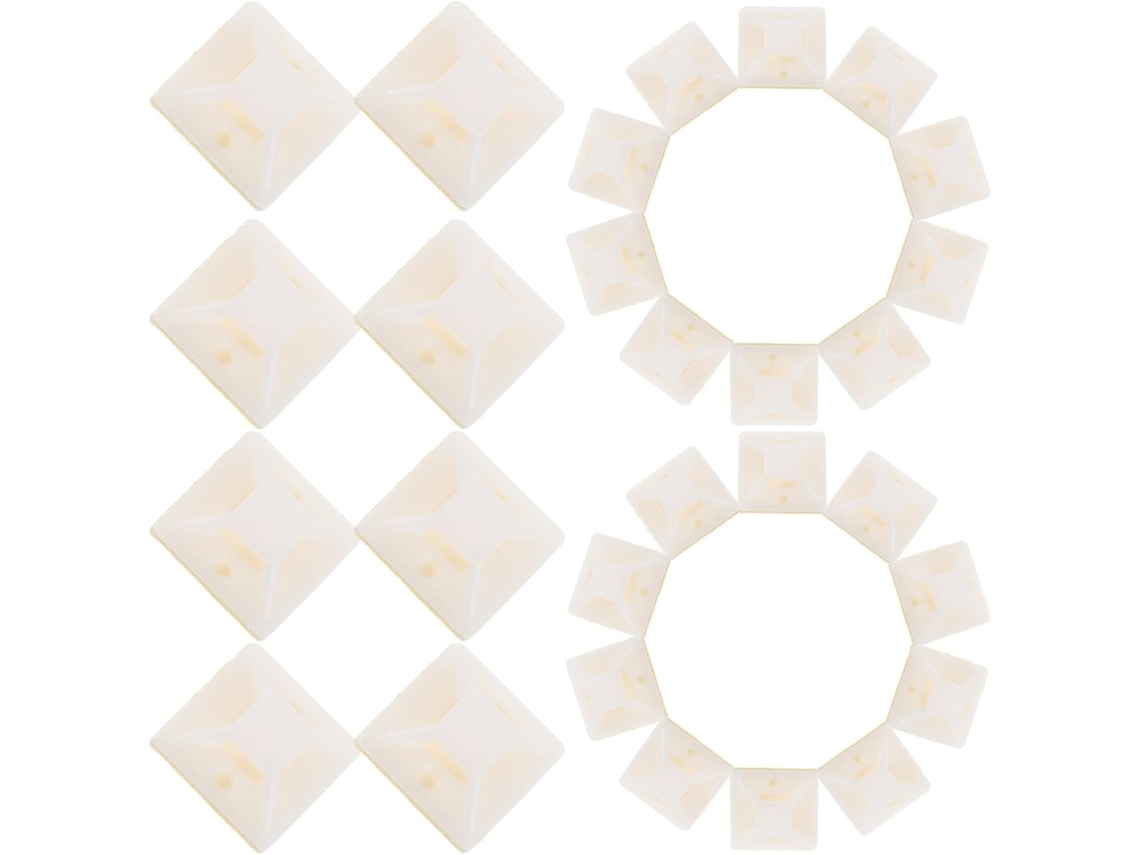 Presilhas Autoadesivas Para Cabos, 2 Cm (0,79 Polegadas), Abs Branco, 500 Unidades.