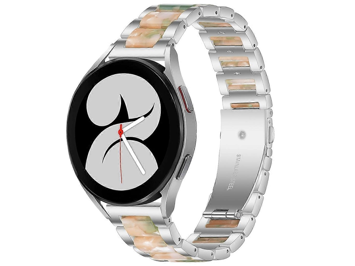 Pulseira De Metal Resinado Intercalada Para Galaxy Watch 4 40/44mm