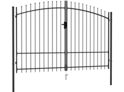 Fence Gate, Fence Gates Vidaxl Preto Aço (299.5 X 200 Cm)