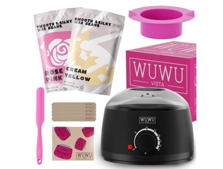 Kit de Depilação Wuwuvista, Conjunto Perfeito para Presente de Halloween, Cera Dura para Depilação com Aquecedor de Cera, Cera Pérolas para…