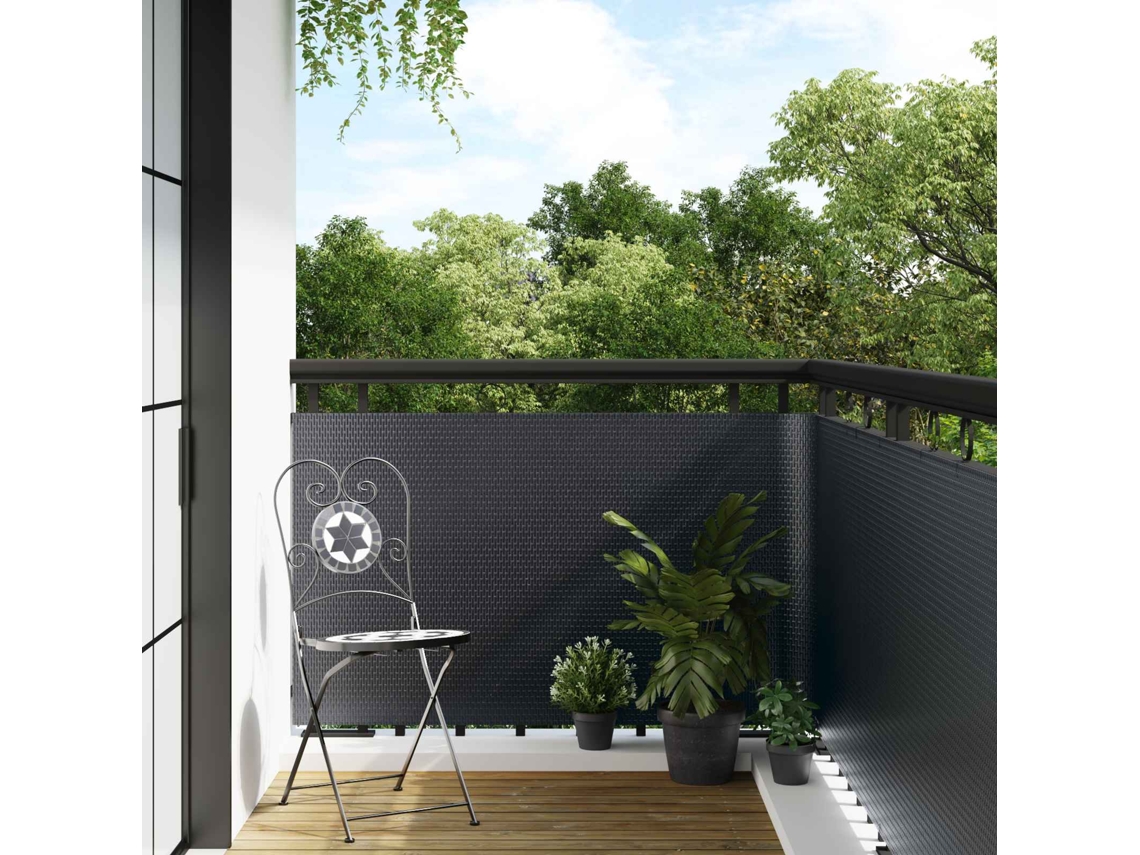 Vidaxl Tela De Varanda Cinzento-escuro 400 X 100 Cm Vime Pe