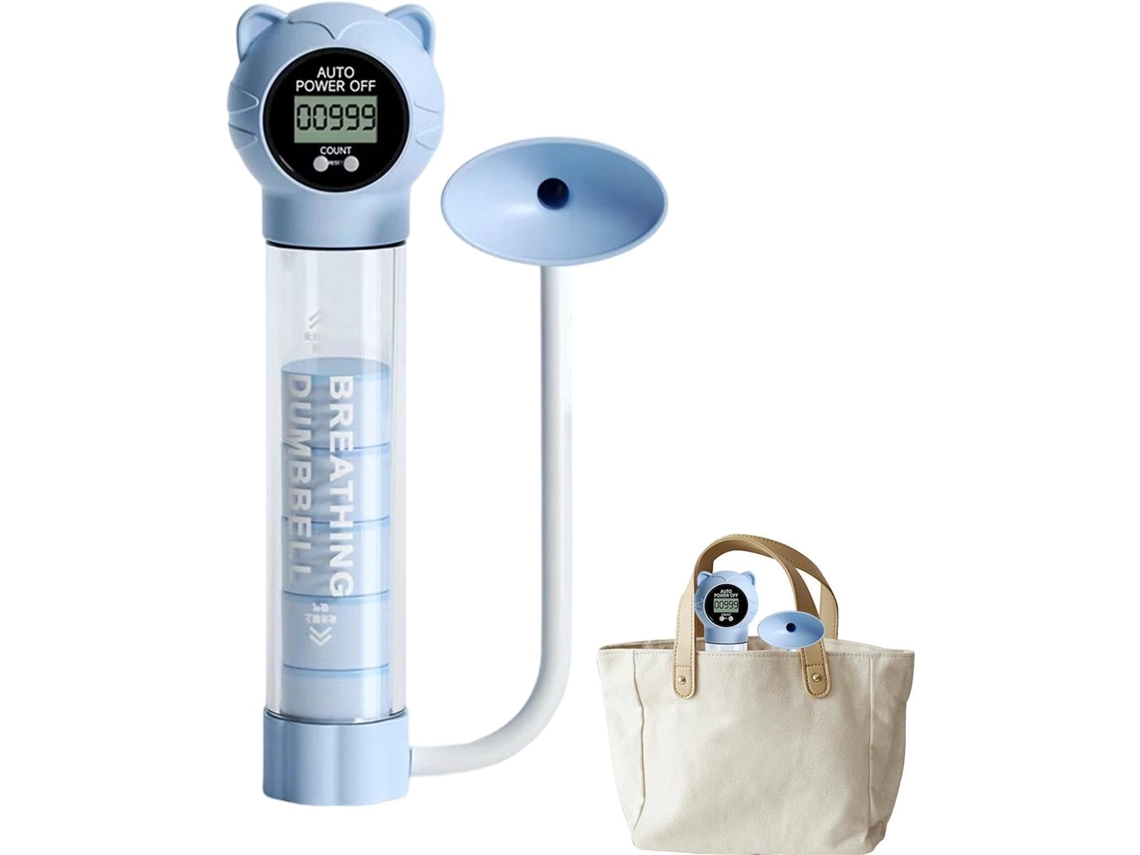 Aparelho Digital Para Exercícios Respiratórios Com Halteres E Carga De Peso.