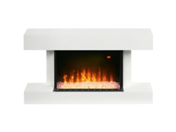 Lareira Elétrica NOVAVEST 1000w/2000w, Silenciosa, Temporizador, para 15-25 M², 98x27x54,5 cm, Branca