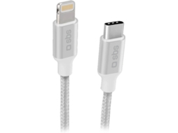 Cabo de Carga SBS (Type-C - Lightning - 1m - Branco)