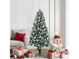 Vidaxl Árvore De Natal Artificial Verde 180 Cm Pvc, Aço E Plástico