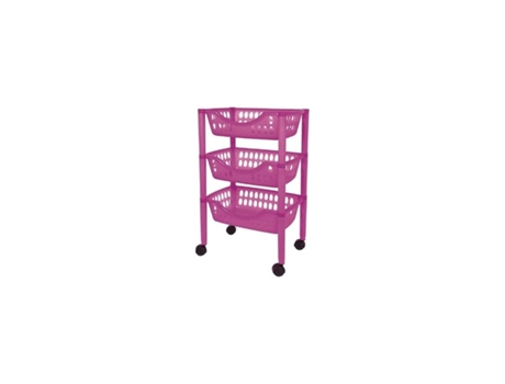 Carrinho De Legumes Multiuso 3 Andares 66,5 X 39,3 X 26,5 Cm Cor Fúcsia - 185 JUYPAL