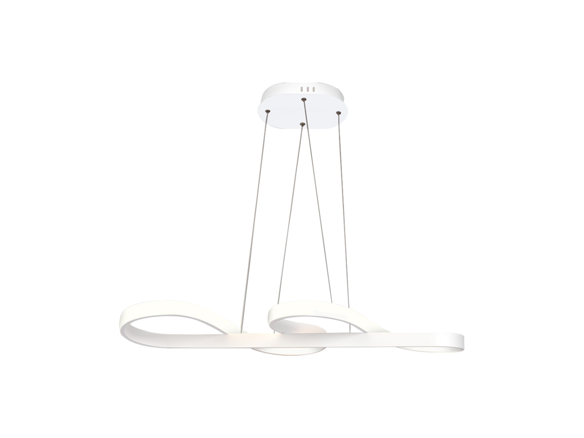 Nettlife Branco Led Lâmpada Pingente 47 W Diam.75 Cm Alumínio Regulável Branco Sala De Estar Quarto Lâmpada Moderna Altura Ajustável Para Cozinha