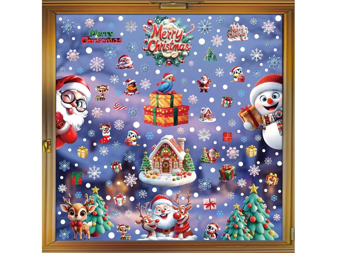 Enfeites De Árvore De Natal Homem De Gengibre Boneco De Neve Floco De Neve Adesivo De Vidro Decoração De Natal Papai Noel Gks Aquaforge