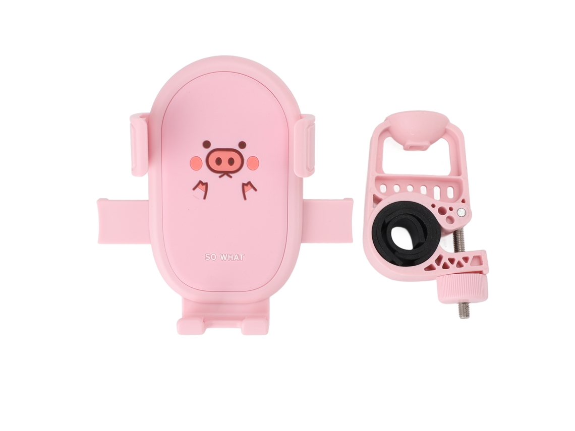 SUPORTE para Celular de Moto, Cute, com Absorção de Impacto e Clamp, para Guidão de Ciclismo, Rosa | S/MARCA
