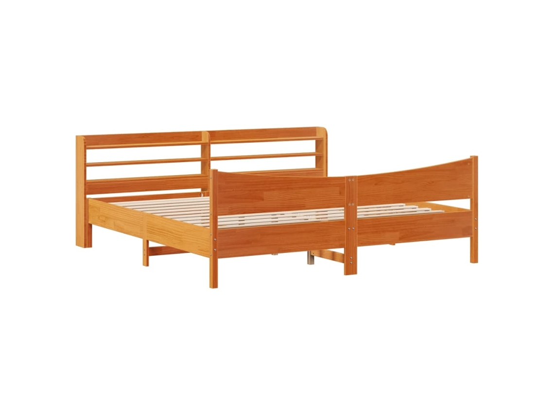 Bed Frame, Bed Frames Vidaxl Marrom Madeira De Pinho (180 X 200 Cm)
