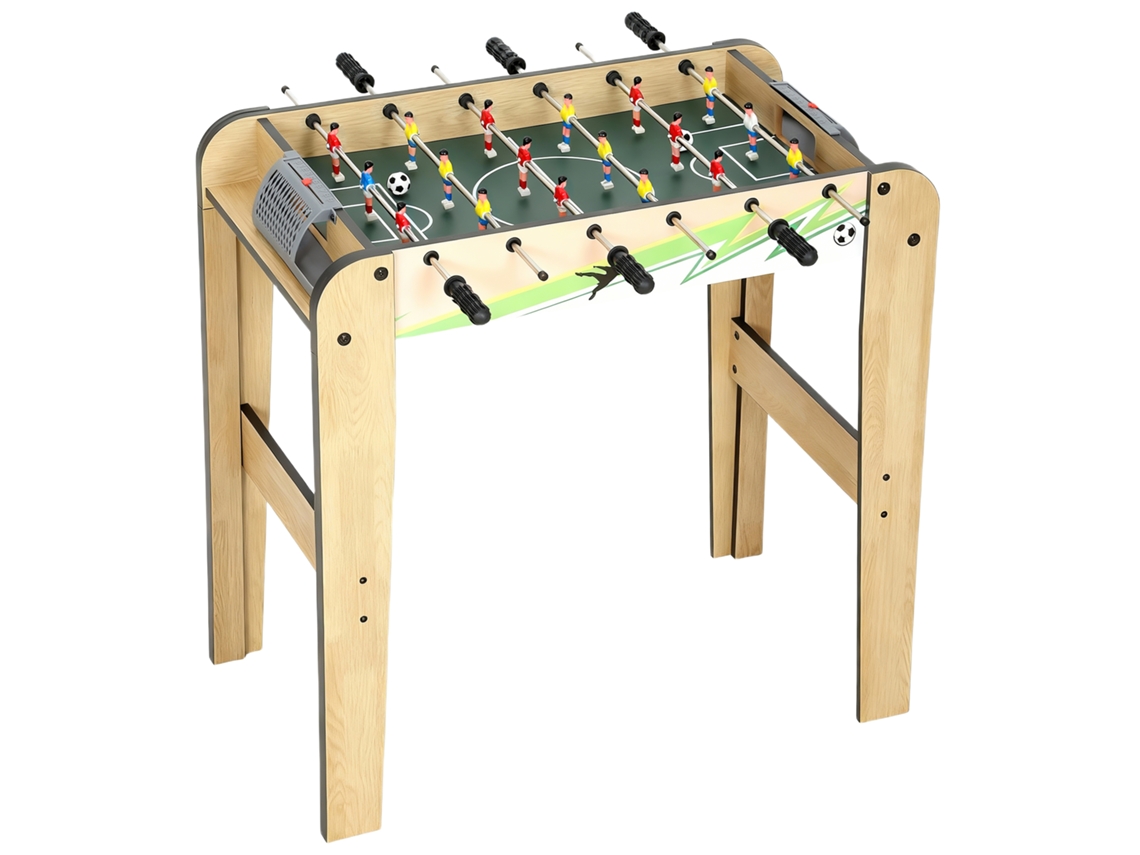 Mesa de Pingóli de Madeira para Crianças com 2 Marcadores 6 Barras 18 Jogadores 75x66x75 Cm Natural Ge