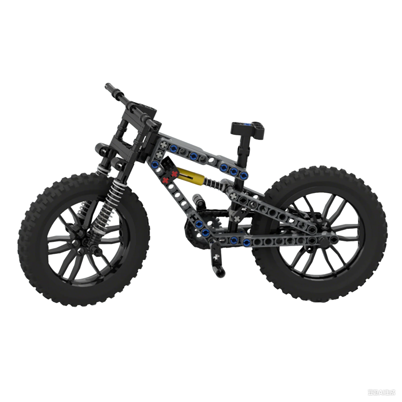 (cinza) Kit De Montagem De Bicicleta Com Peças Pequenas - Conjunto De Blocos De Construção