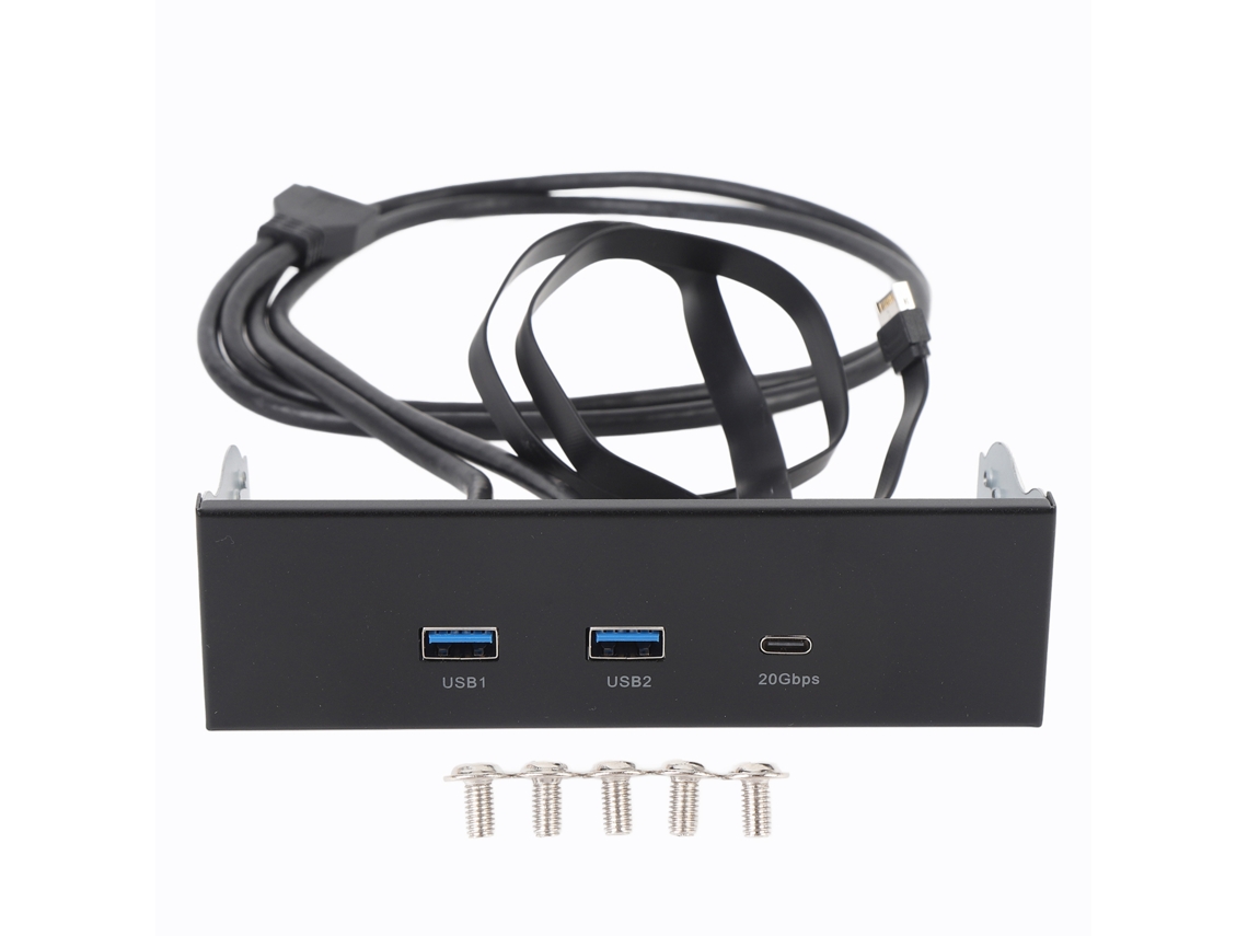 Conector Frontal Usb Hub 5,25 Polegadas 19 Pinos Usb A/c 3 Portas 20gbps Unidade Óptica