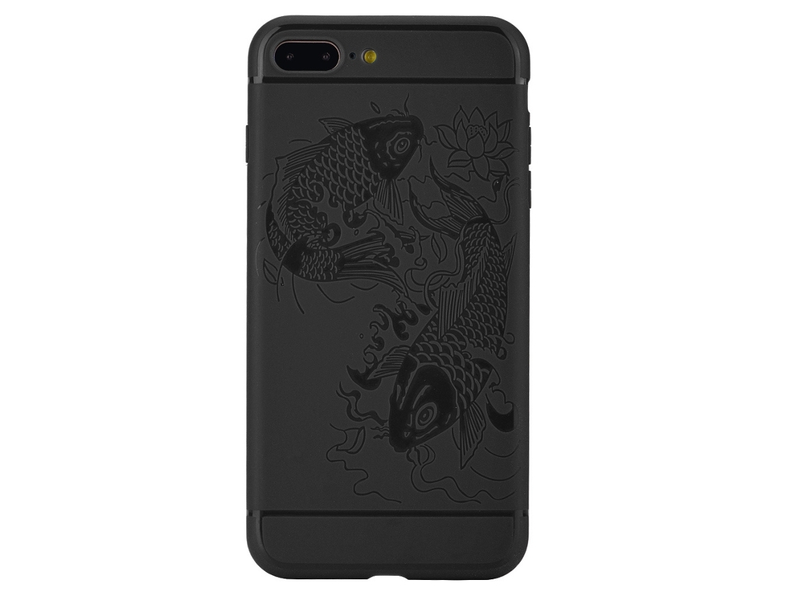 Capa LAXISCREED Apple 7plus Anti impact Padrão Peixe Preto