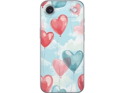 Capa Para Celular Compatível Com Apple Iphone Air. Estampa Romântica Com Balões Em Formato De Coração Em Tons Suaves Contra Um Céu Claro, Perfeita Par