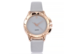 Relógio de Pulso Feminino Vansvar Estrela Simples Pulseira Pu Quartzo Cinza