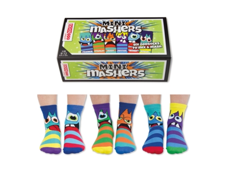 Box Meias Mini Monstrinhos Caixa de 6 Meias Criança