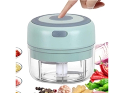 Mini Processador De Alimentos Elétrico Verde Menta - Compacto E Recarregável, Para Cozinha Doméstica