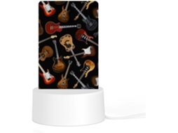 Luminária noturna em formato de guitarra, durável, resistente a furos, com LEDs sem oscilações, prática.