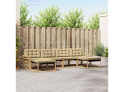 Vidaxl Conjunto De Sofás Para Exterior 6 Unid. Branco E Bege