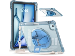 Capa Para Tablet Em Tpu Híbrido Transparente Com Suporte Giratório Para Ipad Air 11 (2025/2024) E Pro 11 (2022).