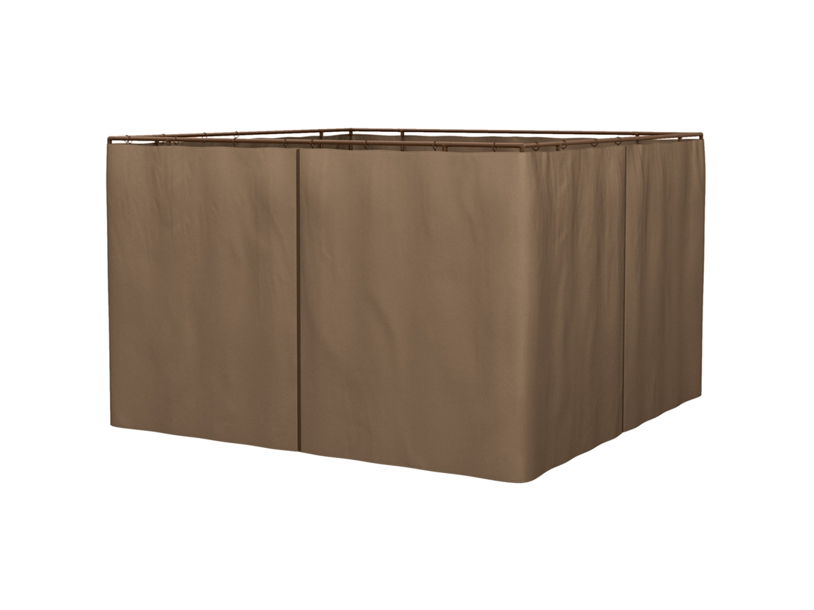 Gazebo 3x2m com Paredes Laterais Marrom