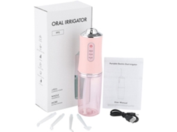 Waterflosser Elétrico Rosa 220ml Sem Fio 4 Pontas Jato 3 Modos Pressão ZYBLSSBB