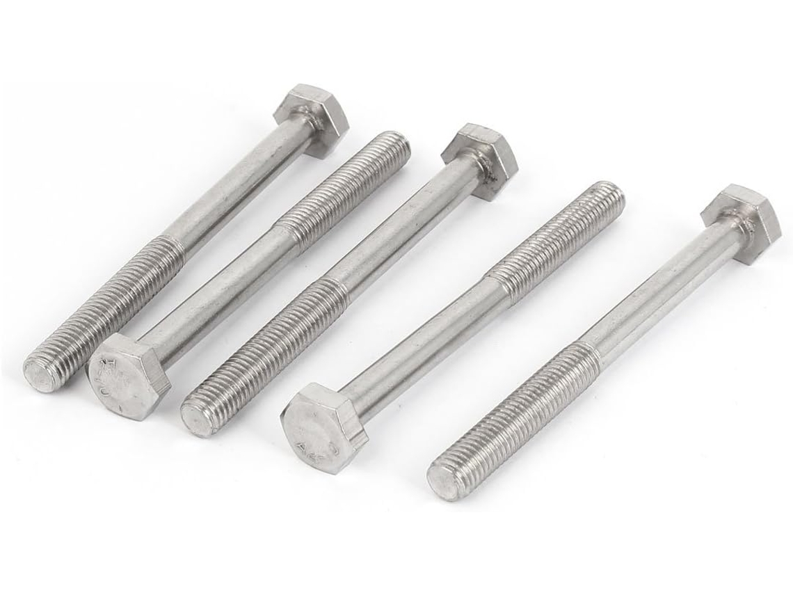 Sextavados Parafusos Externos em Aço Inoxidável M10 x 50 mm, 5 Peças
