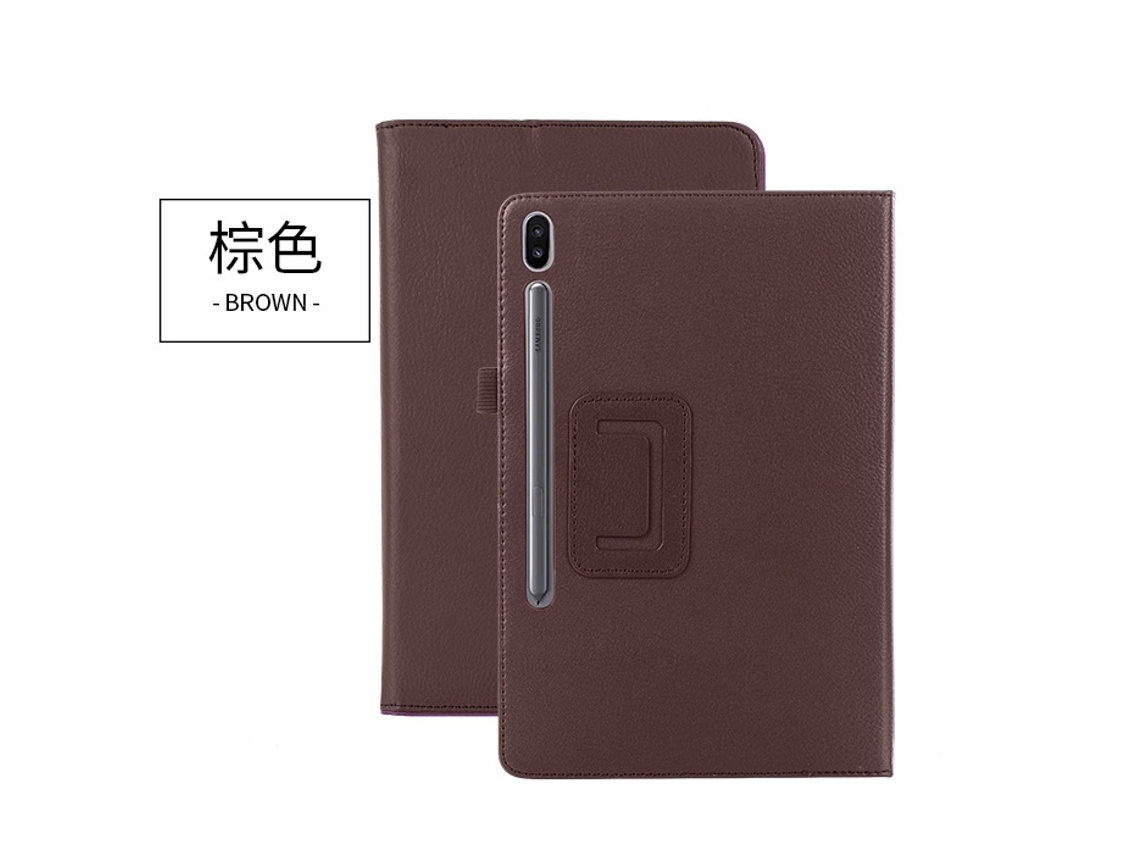 Compatível Com A Capa Protetora Para Tablet Samsung Galaxy Tab S6 De 10,5 Polegadas, Modelo T860, Em Couro Sintético E Com Suporte (modelo T865).marro