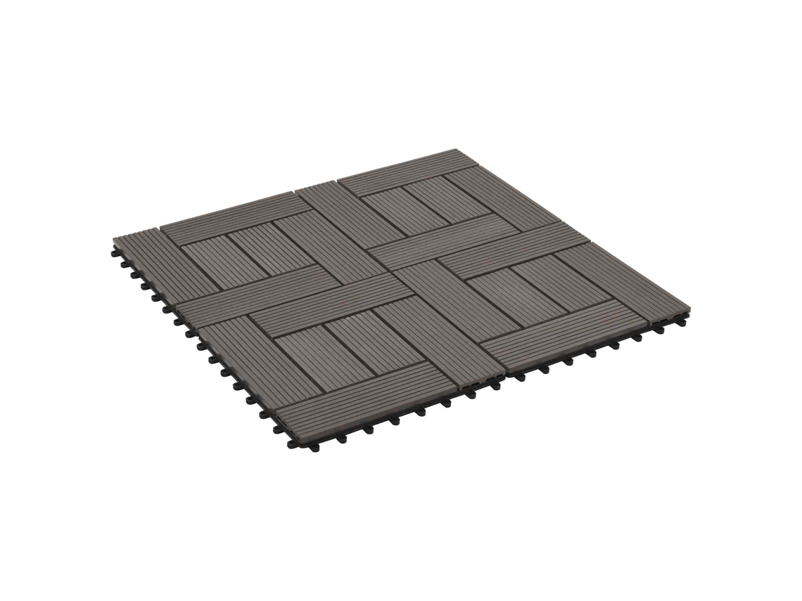 Vidaxl Telha De Deck 22 Pcs Marrom Escuro 30 X 30 Cm Wpc