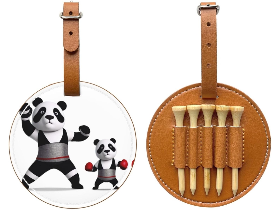 Bolsa para Tees de Golfe Panda, preta, fácil de transportar e eficiente, S/MARCA