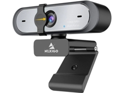 Webcam 1080p 60fps Autofoco Microfone Duplo Usb Pc Obs Correção De Luz Preto