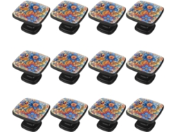 Puxadores Quadrados Para Armários De Cozinha, Puxadores Para Armários E Gavetas, 12 Peças, Estilo Étnico Com Estampa