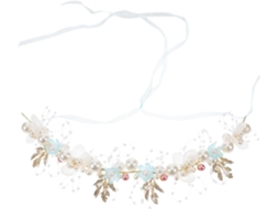Tiara Feminina Com Design Exclusivo Pérolas E Flores, Leve E Confortável.