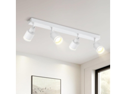 Plafon Branca Moderno 4 Focos De Teto Metálicos Ajustáveis, Plafon Gu10, Para Quarto, Sala De Jantar, Sem Lâmpada Nettlife
