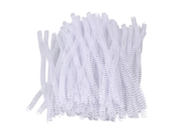 100 Bobinas Encadernação Espiral Plástica 9.5mm 3/8in 48 Dentes 4:1 Capacidade 75 Folhas A4 Branco