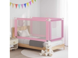Vidaxl Barra De Segurança P/ Cama Infantil Tecido 160x25 Cm Rosa