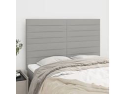 Vidaxl Cabeceira Cinza Claro 144x5x118/128 Cm Tecido