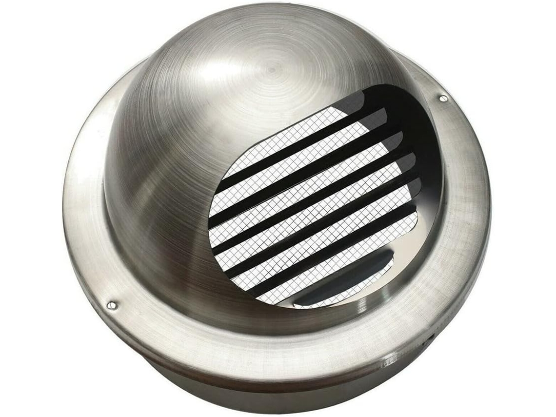 Grelha De Ventilação Redonda Em Aço Inoxidável - Exterior - Exaustor De Parede