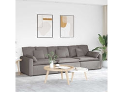 Vidaxl Sofá Modular Com Almofadas Castanho-acinzentado
