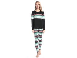 Laxiscreed Conjunto De Calças E Blusa De Natal Feminina Com Estampa De Pai Natal