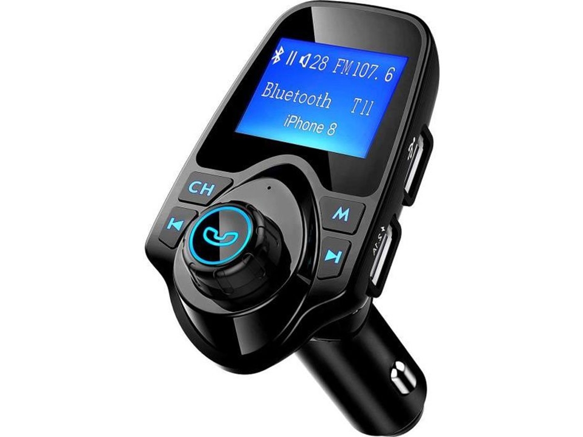 Adaptador Mãos-Livres Sem Fio para Carro Bluetooth Transmissor Fm Carregamento Usb Duplo Micro Sd/Tf para Iphone Samsung Ect