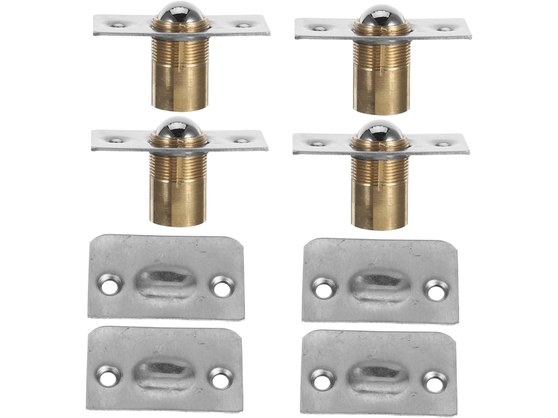 Conjunto De 4-fechos Bola Ajustáveis Em Aço Inoxidável Porta Guarda Roupa Com Placa Batente E Fecho Silencioso